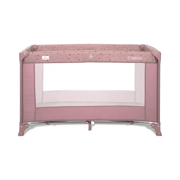 Patut pliabil pentru copii Carina Pink Stars cu geanta de transport