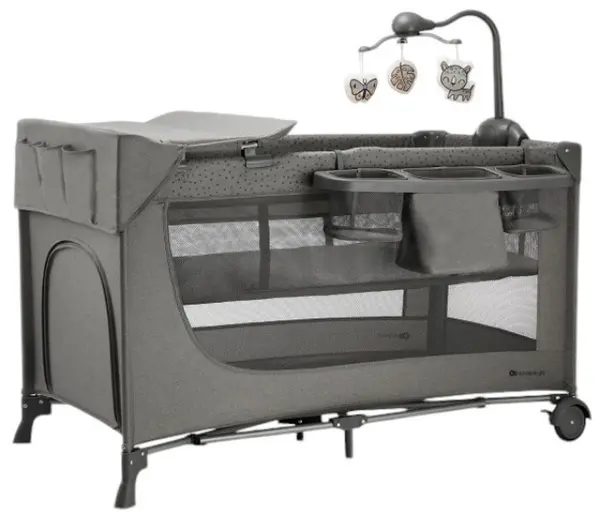 Pătuț pliabil pentru copii Kinderkraft - Joy Full 2, Dark Grey