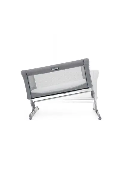 Patut pliant 2 in 1 Roomie Gray Flannel Joie cu un nivel, laterala culisanta si roti cu blocare