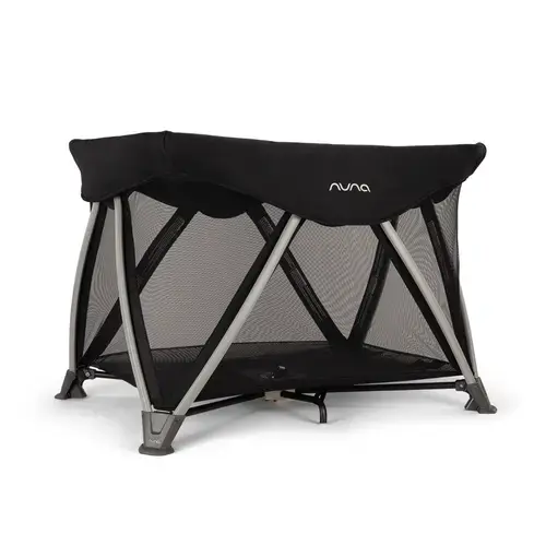 Patut pliant Nuna SENA Aire Caviar, 0 - 15kg, geanta de transport, Negru