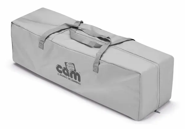 Patut plibil pentru copii Cam Sonno Gri ultraportabil, saltea, buzunar depozitare, geanta de transport inclusa