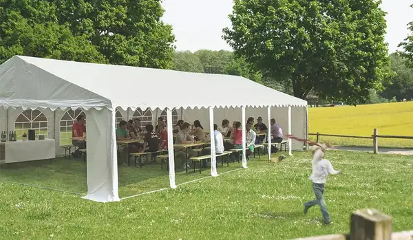 Pavilion - cort evenimente FLEX PLUS - 4x6 m - culoare alb - prelata acoperis PE 300g mp