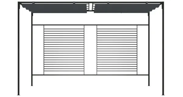Pavilion cu acoperis retractabil, antracit, 4x3x2,3 m, 180 g/m²