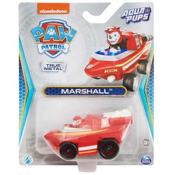 Paw Patrol Masinuta Paw Patrol Aqua Pups Vehicul acvatic, Marshall, Rosu, 10 cm