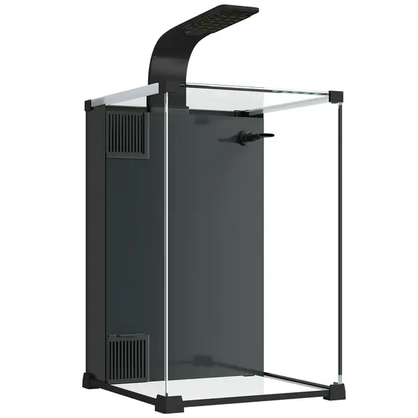 PawHut Acvariu 36L cu Filtru Integrat, 30 x 30 x 45,5 cm, Negru | Aosom Romania