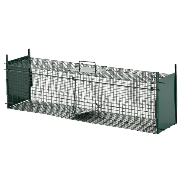 PawHut Capcană pentru Animale Mici cu Ușă Dublă, 100x25x28 cm, Verde | Aosom Romania