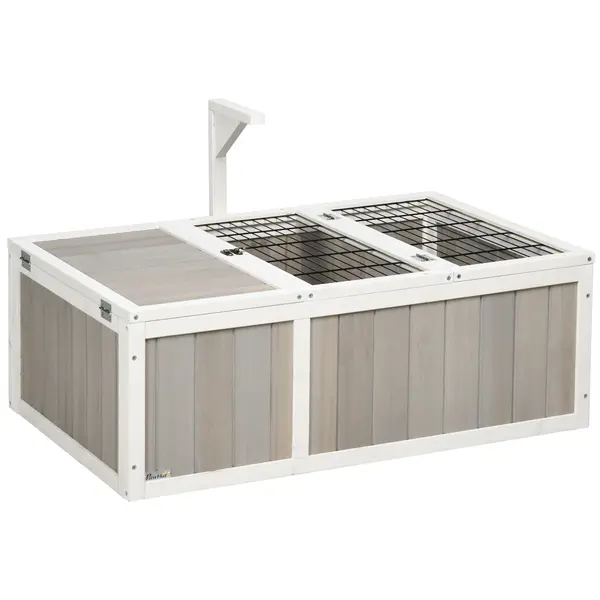 PawHut Casă-tarc pentru țestoasă cu 2 spații dim. 91,5L x 61l x 33H cm - lemn de brad | Aosom Romania
