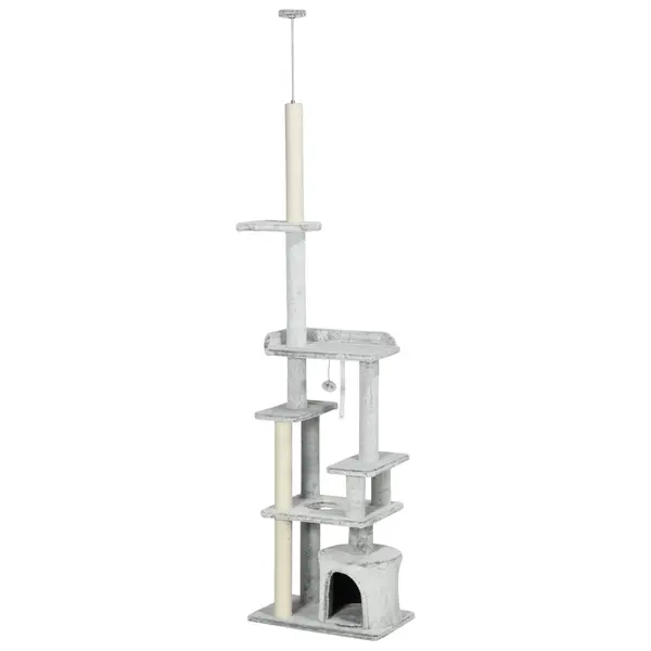 PawHut Copac pentru Pisici de Interior Turn de Joaca Centru de Activitati de Escaladare Turn de Zgariere Apartament Perne Inaltime Reglabilaaccesorii animale feline sala de gimnastica pisoi lounge mobila sufragerie | Aosom Romania