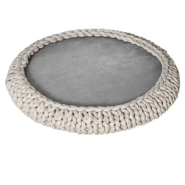 PawHut Culcuș Confortabil pentru Pisici și Câini, Rotund cu Margini Înalte, Pernă Catifelată, Dimensiuni Φ93x15cm, Gri | Aosom România