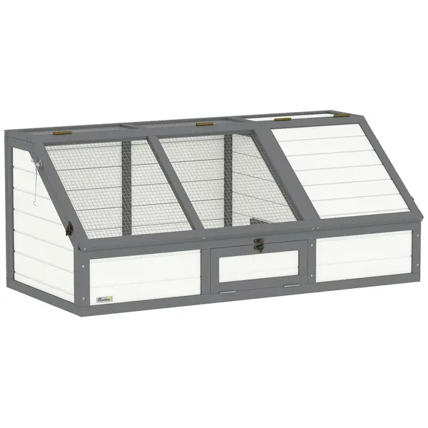 PawHut Cutie pentru țestoase, țarc exterior pentru țestoase, design fără podea, ușor de deschis, adăpost pentru țestoase, Alb | Aosom Romania
