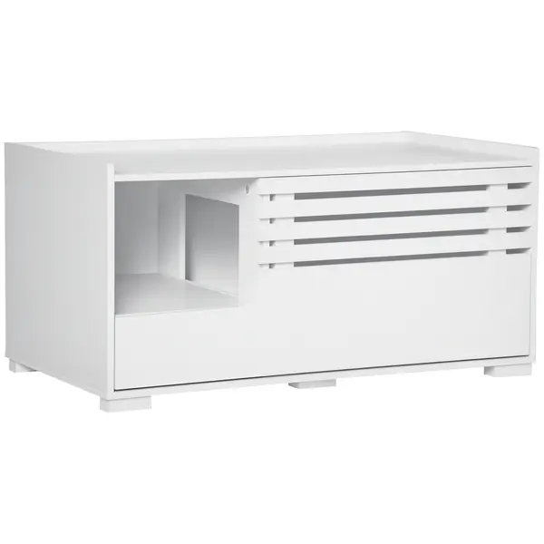 PawHut Dulap pentru pisici cu 2 rafturi Design 2 în 1, Ușă magnetică Alb | Aosom Romania