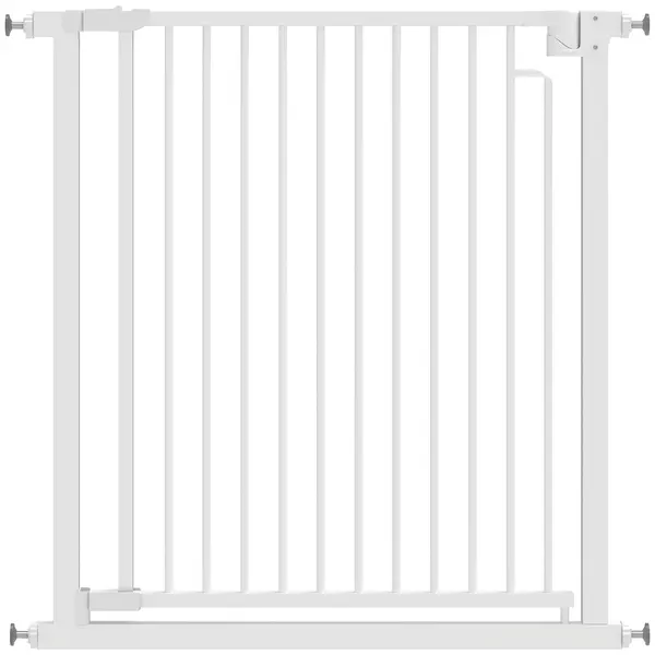 PawHut Grilaj de protecție pentru scări Barieră fără găurire cu închidere automată pentru copii Bucătărie Scară 76-80 x 76 cm Alb | Aosom Romania