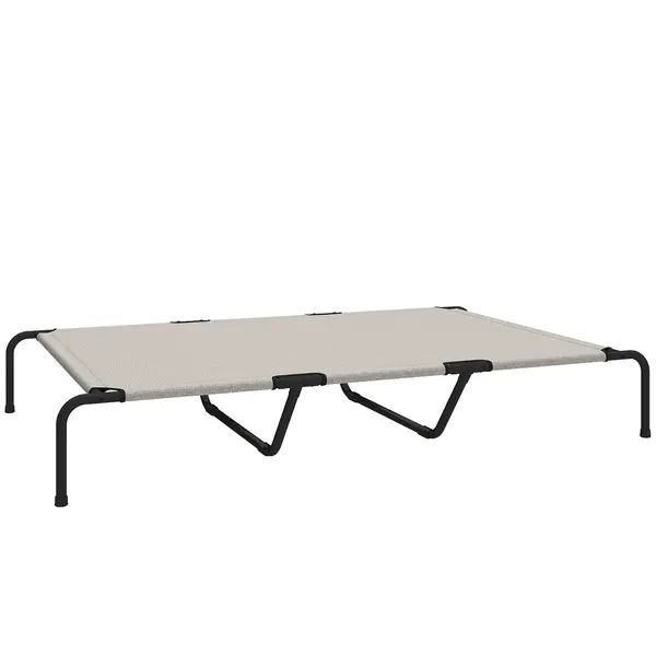 PawHut Pat Ridicat pentru Câini de Talie Mare, Portabil, cu Cadru din Oțel și Plasă Respirabilă, Ușor de Asamblat, Bej, 152x94x23 cm | Aosom Romania