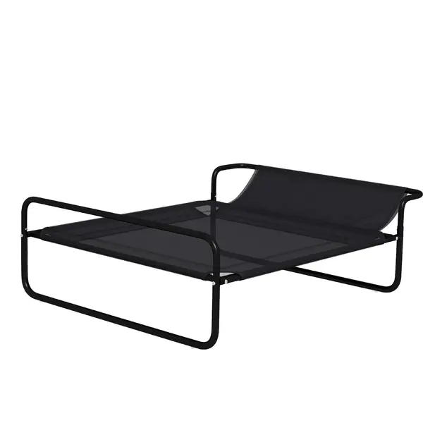 PawHut Pat Ridicat pentru Câini Mici și Medii, cu Suport Reglabil pentru Cap, Plasă Respirabilă pentru Exterior, 91x69x29 cm, Negru | Aosom Romania