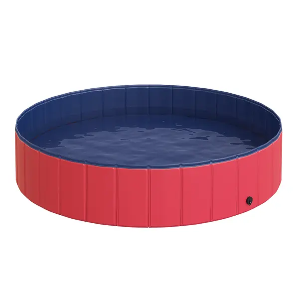 PawHut Piscină Pliabilă pentru Câinele Tău, PVC Durabil, Roșie, 140x30cm | Aosom Romania