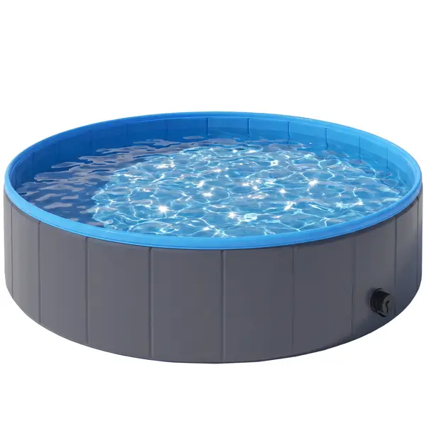 PawHut Piscină pliabilă pentru câini pentru rase mari și medii, cu fund anti-alunecare pentru rațe, interior și exterior, 120x30cm | Aosom Romania