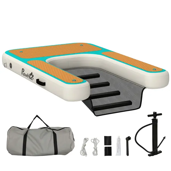 PawHut Rampă Gonflabilă pentru Câini XL pentru Piscină, Barcă și Platformă, 151x102cm, cu Suprafață Antiderapantă din EVA, pentru Câini de Talie Mare până la 100kg | Aosom Romania