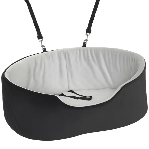 PawHut Scaun auto pentru câine cu centură de siguranță și prindere scaun auto căptușit 77 x 43 x 28 cm negru | Aosom Romania