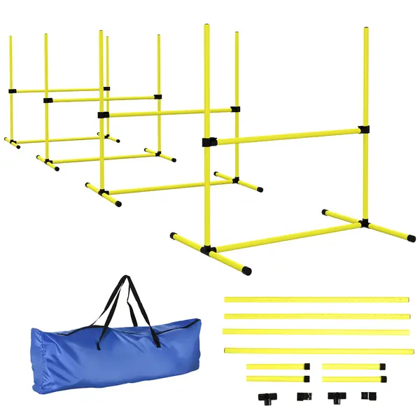 PawHut set din 4 obstacole pentru caini reglabile pe inaltime, 99x71x95, albastru | Aosom Romania