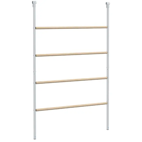 PawHut Suport pentru Găini pe 4 Niveluri, Posatoiu din Lemn și Oțel Galvanizat, Scară pentru Coteț, 4-6 Găini, 140x86x2,5 cm, Lemn Natural | Aosom Romania