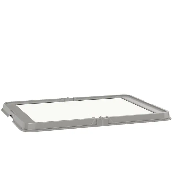 PawHut Toaletă pliabilă pentru câini 86x62 cm Tavă sanitară Câini Dresaj 3 absorbante Picioare antiderapante Gri | Aosom Romania