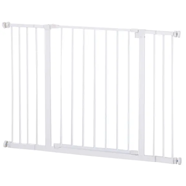 PawHut Ușă de Siguranță Extensibilă pentru Câini cu Montaj prin Presiune, 76x76 cm, Alb | Aosom Romania