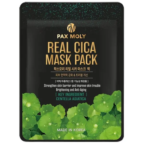 PaxMoly Real Cica Mask Pack Mască de față cu centella asiatică Volum 25 ml