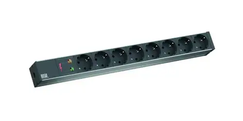 PDU Bachmann IT BM-333.534, 8 x prize Schuko, protectie supratensiune, cablu 2m, Aluminiu