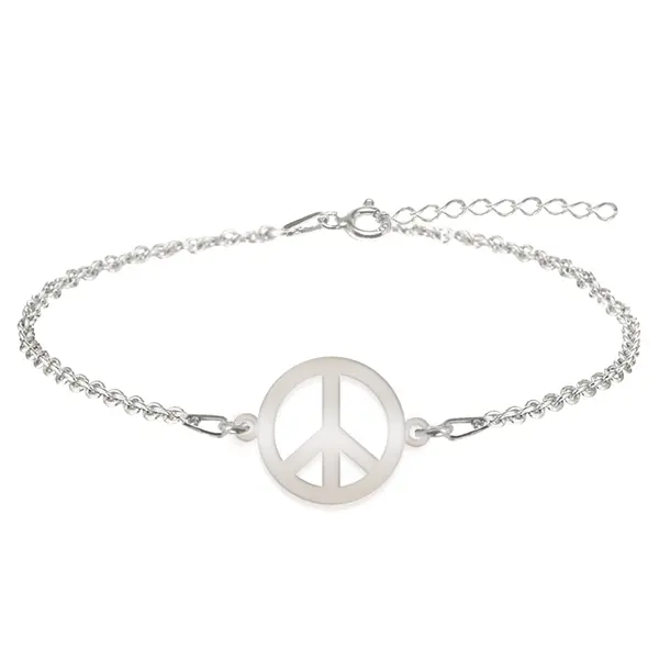 Peace - Bratara personalizata semnul pacii din argint 925