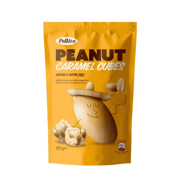 Peanut caramel cubes 85 gr