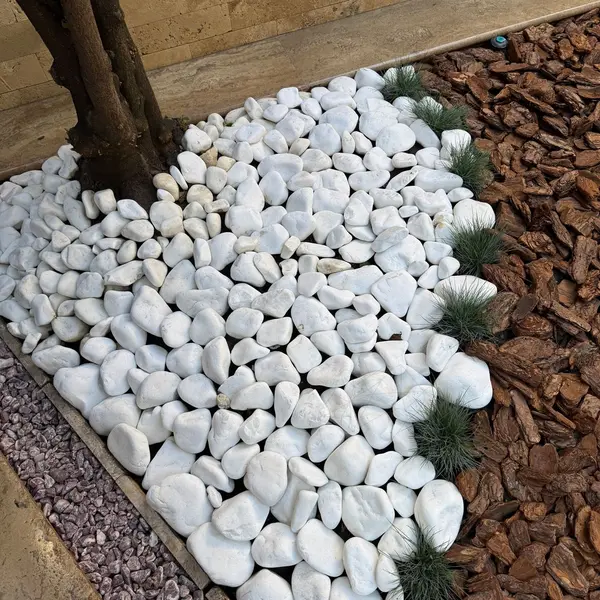 Pebbles Marmura Alba Thassos, 3-6 cm Sac 20 kg