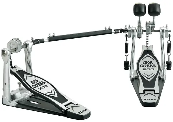 Pedal dublu Tama - Iron Cobra HP200PTW, argintiu/negru