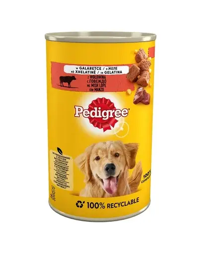 PEDIGREE Conserva hrana umeda pentru caini, cu vita si ficat in aspic 400 g