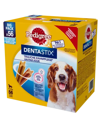 PEDIGREE DentaStix recompense caini rase medii 112 buc.(2x8x180g)