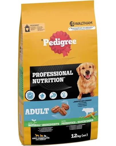 PEDIGREE Professional Nutrition Adult vită și legume 12 kg hrană câini rase mari și medii