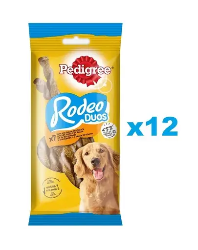 PEDIGREE Rodeo Duos 12x123g Pachet recompense cu pui si bacon pentru caini
