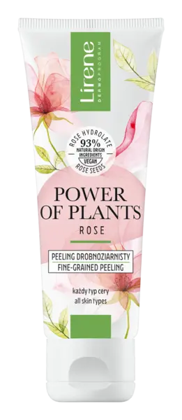Peeling facial cu granulatie fina Trandafir Power Of Plants, 75ml, Lirene