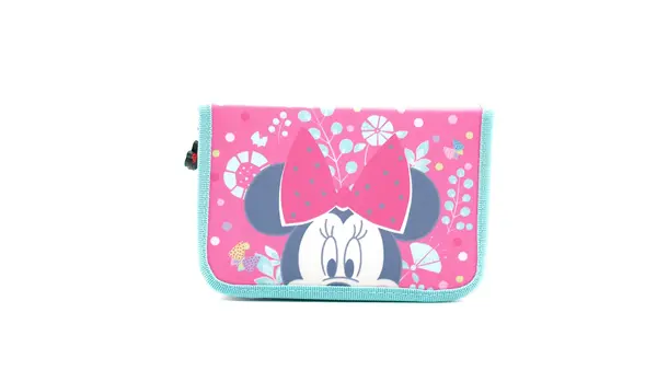 Penar 1 fermoar & 2 flaps, 19.5x13x3.5 cm, 32 piese, echipat Minnie