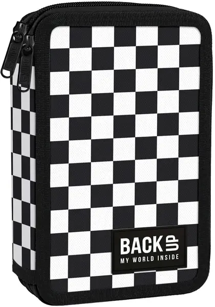 Penar cu instrumente de scris BackUp DW - Chessboard, 2 fermoare
