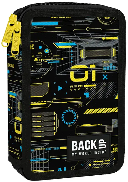 Penar cu instrumente de scris BackUp DW - Cyber Attack, cu 2 fermoare