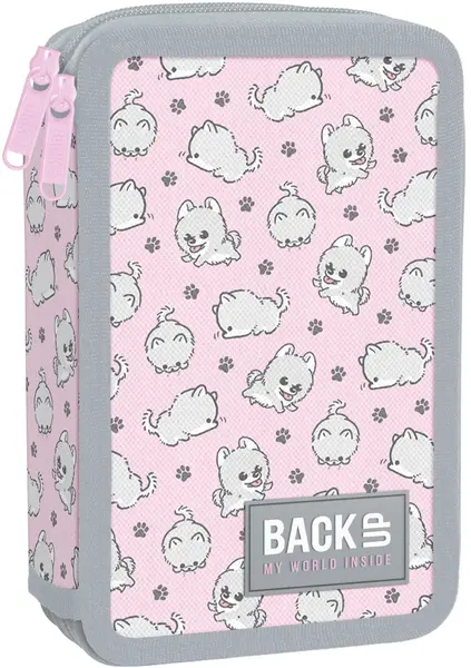 Penar cu instrumente de scris BackUp DW - Doggies, 2 fermoare