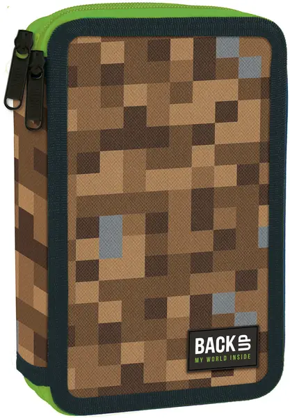 Penar cu instrumente de scris BackUp DW - Pixel Craft, 2 fermoare