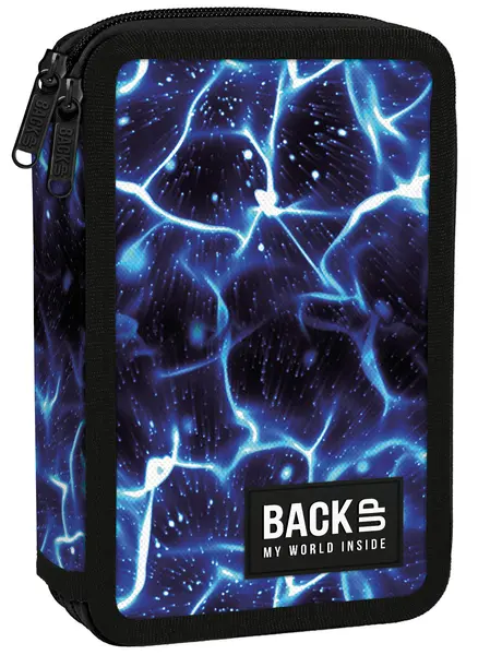 Penar cu instrumente de scris BackUp DW - Sky Water, cu 2 fermoare