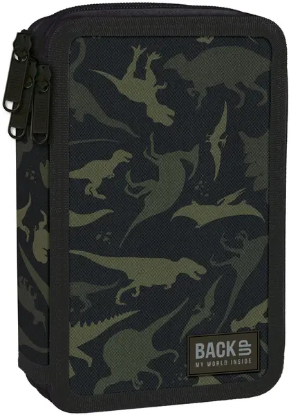 Penar cu instrumente de scris BackUp EW - Dinosaurs, 3 fermoare