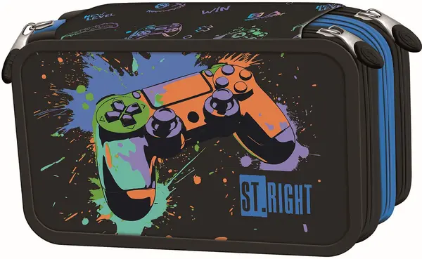 Penar cu instrumente de scris St. Right Game Controller Splash - 3 fermoare