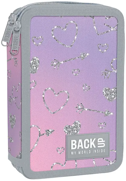 Penar cu rechizite Back Up DW - In Love, cu 2 fermoare