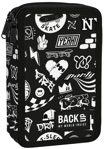 Penar cu rechizite Back Up DW - Skate, cu 2 fermoare