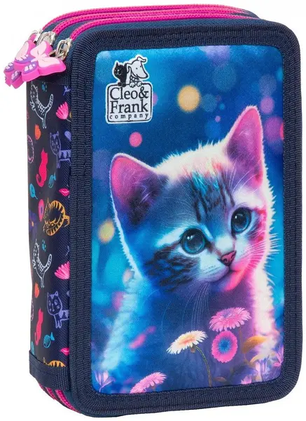Penar cu rechizite Derform Cleo & Frank 43 - Cu 3 fermoare