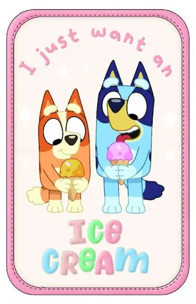 Penar cu rechizite Graffiti Bluey - Ice Cream, 2 fermoare