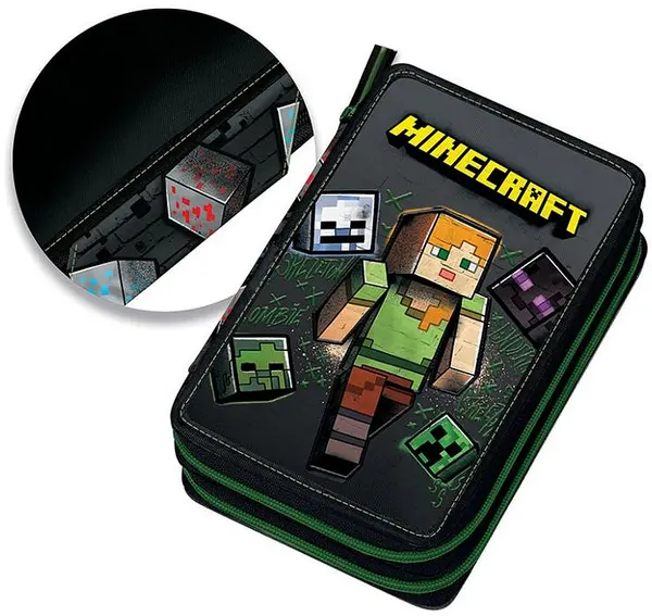 Penar cu rechizite Graffiti Minecraft - Street, 2 fermoare